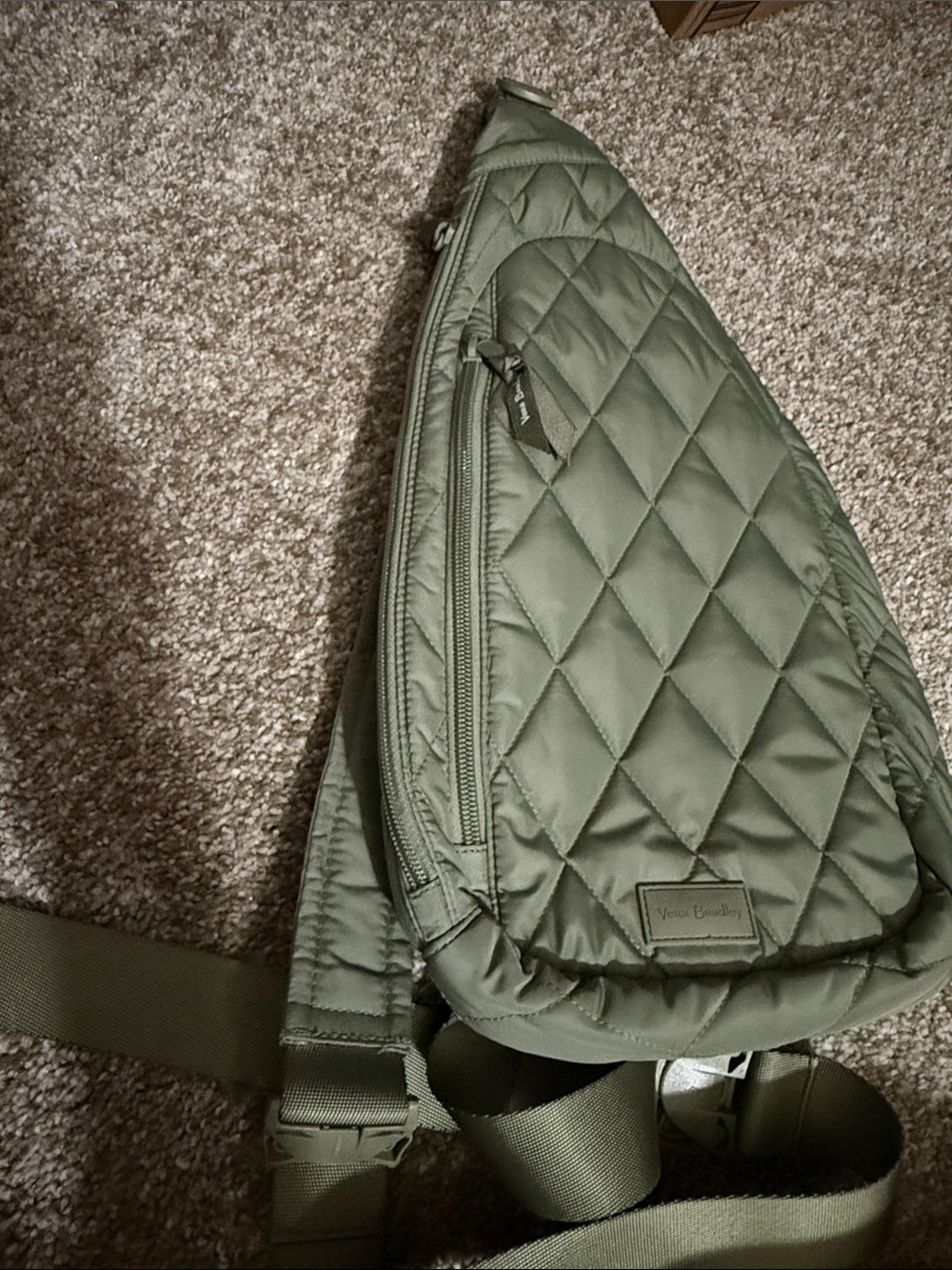 Vera Bradley Quilted Olive Sling Belt Bag
